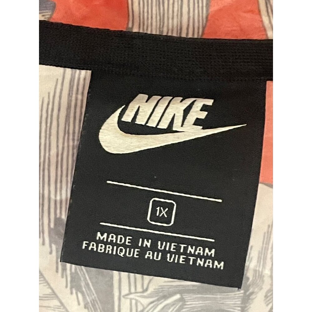Nike Women's Floral Windbreaker Jacket 1X Black Red Blue Crop - Picture 5 of 10